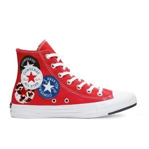 Converse CTAS Red Patches High Top Shoes